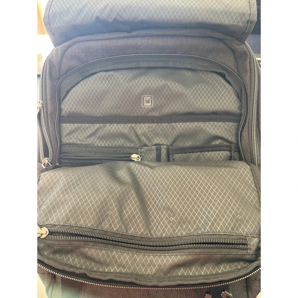 Samsonite Charcoal Gray Business Travel Backpack Laptop Bag Padded‎ Straps